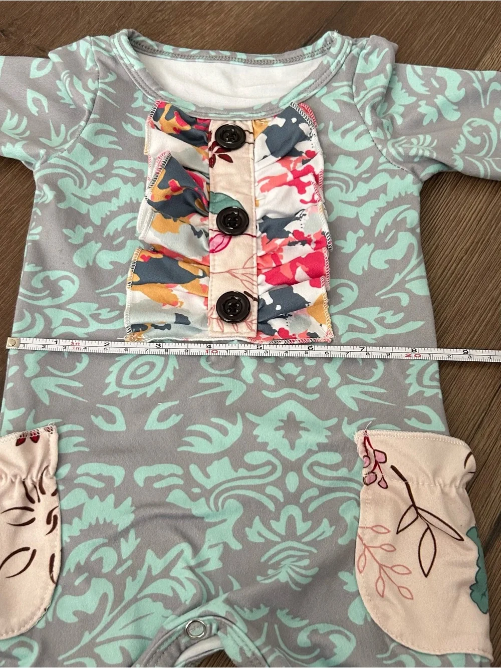 NWOT Paisley Blue and Gray Romper Patterned Infant 6month